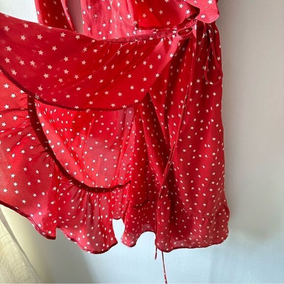 Réalisation Alexandra Dress in Red Star Print Silk Wrap Dress XS - Picture 10 of 16